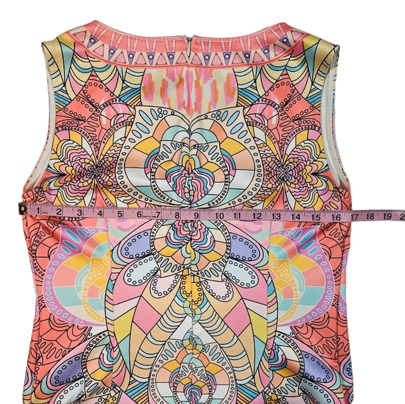 Mandala Paisley Print Sheath Dress Size Small ? Sleeveless Multicolor Boho Work - Picture 14 of 16
